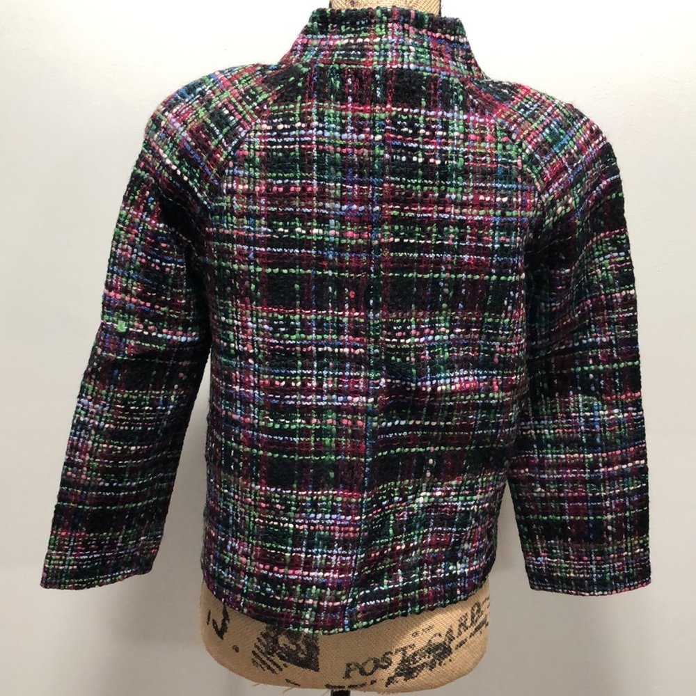 {Talbots} Multicolor Wool Blend Tweed Button Down… - image 5